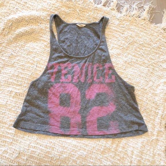 3/25 Venice tank pink gray crop top small - Picture 2 of 3